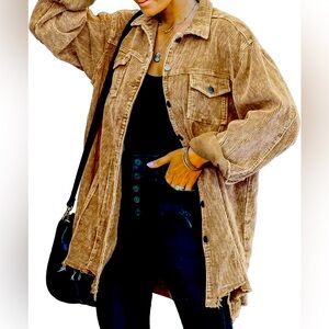 Oversized Corduroy Shirt Jacket